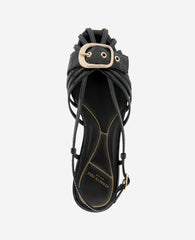 Farrah Patent Caged In Buckle Sandal Black Patent