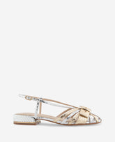 Farrah Metallic Combo Snake Caged In Buckle Sandal Silver/Gold Metallic