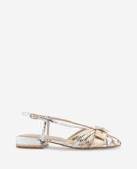 Farrah Metallic Combo Snake Caged In Buckle Sandal Silver/Gold Metallic