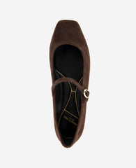 Jasper Suede Ballet Flat Chocolate Suede