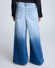 Gradient Dye Wide Leg Denim Jean Gradient Jj Wash