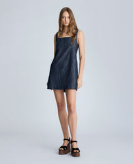 Open Back Strap Shift Dress Dark Navy Multi
