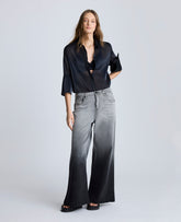 Gradient Dye Wide Leg Denim Jean Gradient Nik Wash