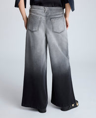 Gradient Dye Wide Leg Denim Jean Gradient Nik Wash