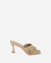 Darby Suede Fringe Heel Camel Suede