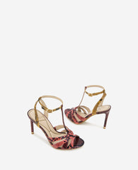 Liona Multi Color Snake Print Heel Multi Postal Snake