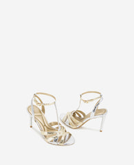 Liona Metallic Embossed Snake Heel Silver/Gold Metallic