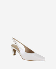 Meilani Patent Point Toe Slingback Ecru Patent