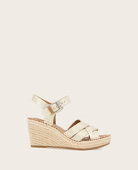 GENTLE SOULS - Caspian Leather Espadrille Wedge Ice Leather