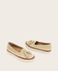 GENTLE SOULS - Citrus Tassel Suede Platform Slip On Stone Suede