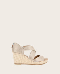 GENTLE SOULS - Corinne Leather Espadrille Wedge Gravel Leather