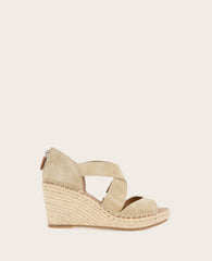 GENTLE SOULS - Corinne Suede Espadrille Wedge Warm Sand Suede