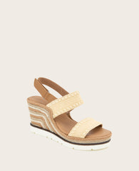 GENTLE SOULS - Evora Textile Espadrille Wedge Natural Textile