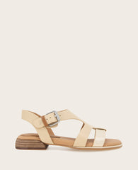 GENTLE SOULS - Haisley Leather Metallic Combo Sandal Sand Leather
