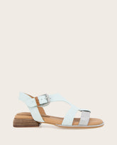 GENTLE SOULS - Haisley Leather Metallic Combo Sandal Light Blue Leather