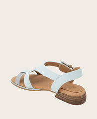 GENTLE SOULS - Haisley Leather Metallic Combo Sandal Light Blue Leather