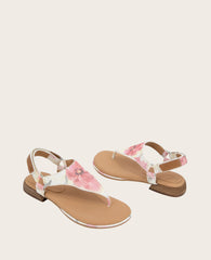 GENTLE SOULS - Holly Suede Floral Ankle Strap Thong Floral Multi Suede