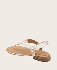 GENTLE SOULS - Holly Suede Floral Ankle Strap Thong Floral Multi Suede