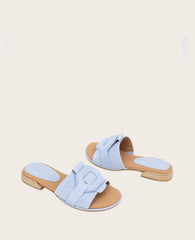 GENTLE SOULS - Hudson Suede Slip On Sandal Light Blue Suede