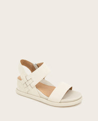 GENTLE SOULS - Jolisa Leather Woven Detail Wedge Stone Leather