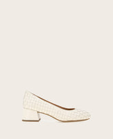 GENTLE SOULS - Lancine Leather Woven Heel Stone Leather