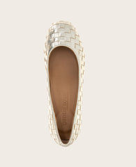 GENTLE SOULS - Lancine Metallic Woven Heel Soft Gold Leather