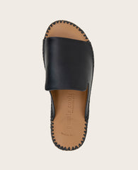 GENTLE SOULS - Leilani Leather Platform Slip On Sandal Black Leather