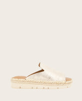GENTLE SOULS - Leilani Metallic Platform Slip On Sandal Gold Leather