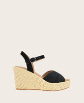 GENTLE SOULS - Nola Fabric Espadrille Wedge Black Fabric
