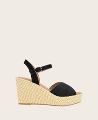GENTLE SOULS - Nola Fabric Espadrille Wedge Black Fabric
