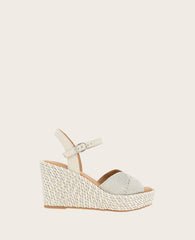 GENTLE SOULS - Nola Fabric Espadrille Wedge Stone Fabric