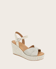 GENTLE SOULS - Nola Fabric Espadrille Wedge Stone Fabric