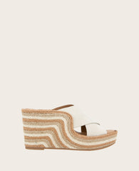 GENTLE SOULS - Porto Nubuck X Band Espadrille Wedge Stone Nubuck