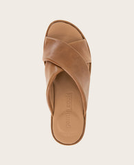 GENTLE SOULS - River Leather X Band Platform Sandal Luggage Leather
