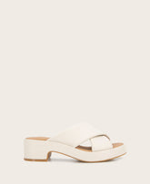 GENTLE SOULS - River Leather X Band Platform Sandal Stone Leather