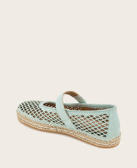 GENTLE SOULS - Sienna Fish Net Mary Jane Espadrille Sage Nubuck