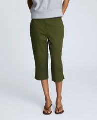 Fly Front Invisible Zip Pedal Pusher Pant Dk Camo Green