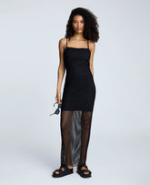 Fishnet Mesh Slip Maxi Dress Black