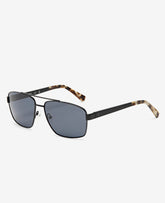 Square Metal Navigator Sunglasses Black