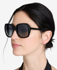 Round Acetate Sunglasses Black