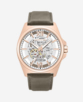 Skeleton Automatic Strap Watch Khaki