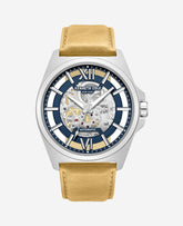 Skeleton Automatic Strap Watch Tan