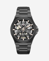 Skeleton Automatic Bracelet Watch Black