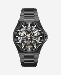 Skeleton Automatic Bracelet Watch Black