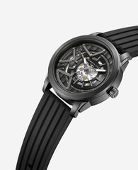 Skeleton Automatic Silicone Watch Black
