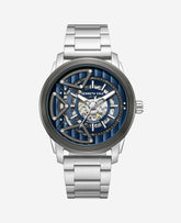 Skeleton Automatic Bracelet Watch Silver