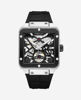 Skeleton Automatic Silicone Watch Black