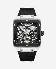 Skeleton Automatic Silicone Watch Black