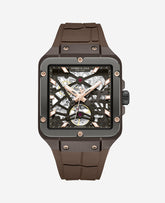 Skeleton Automatic Silicone Watch Brown
