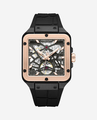 Skeleton Automatic Silicone Watch Black
